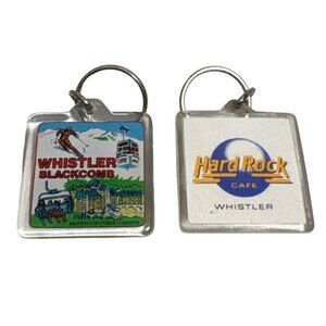 Whistler Keychains Set of 2 Hard Rock Cafe Whistler Blackcomb Souvenir